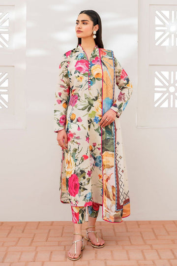 3- Piece Embroidered Khaddar Dress with Wool Shawl