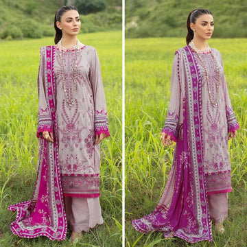 3- Piece Embroidered Dhanak Dress with Wool Shawl