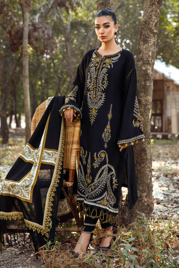 3-Piece Embroidered Dhanak Dress