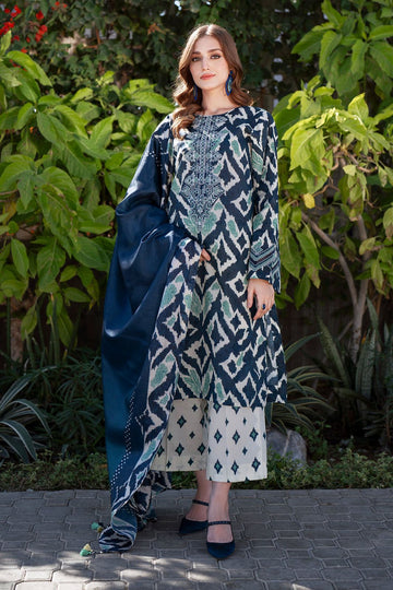 Embroidered Printed Lawn 3 Piece