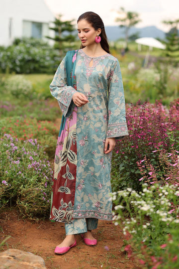 Embroidered Printed Lawn 3 Piece