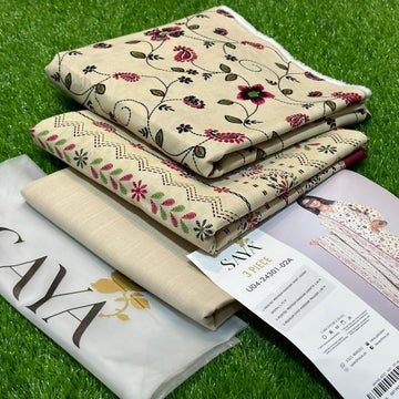 Printed Khaddar 3-Piece Suit