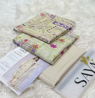 Printed Khaddar 3-Piece Suit