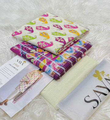 Printed Khaddar 3-Piece Suit