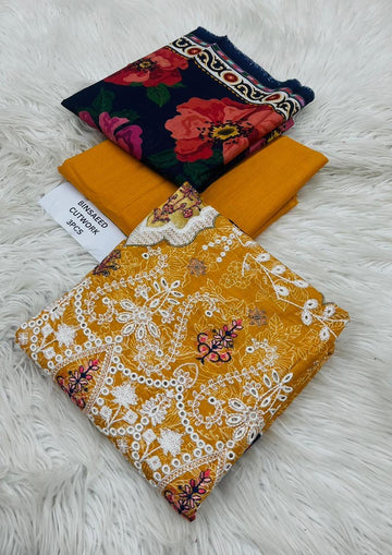 Chiken Kari Khaddar 3 Piece Suit