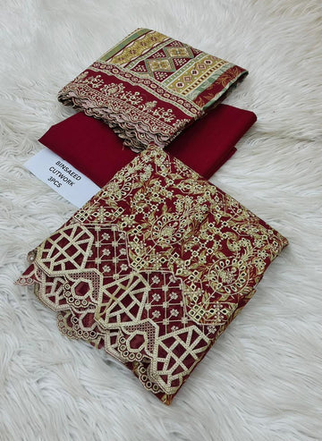 Chiken Kari Khaddar 3 Piece Suit