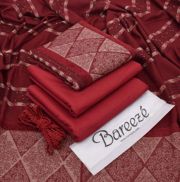 3pc - Dhanak with Pashminia Shawl