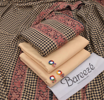 3pc - Dhanak with Pashminia Shawl