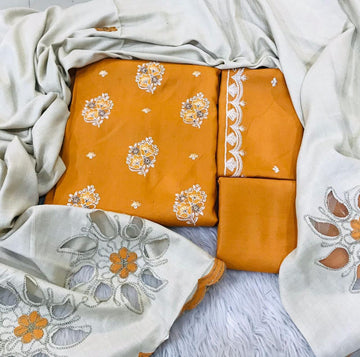 3pc - Dhanak with Pashminia Shawl