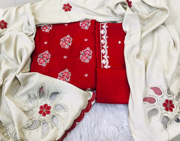 3pc - Dhanak with Pashminia Shawl