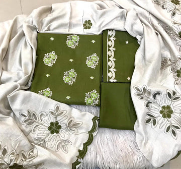 3pc - Dhanak with Pashminia Shawl