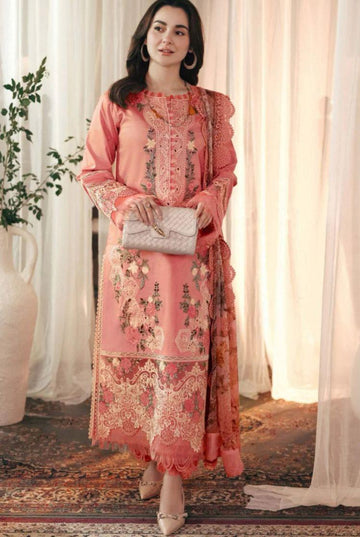 peach  - Embroidered Lawn 3 Piece