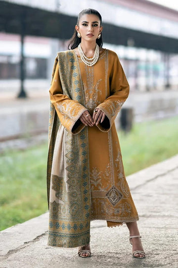 italian mustard - Embroidered Lawn 3 Piece