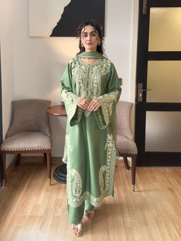 Pale Green - Embroidered Lawn 3 Piece