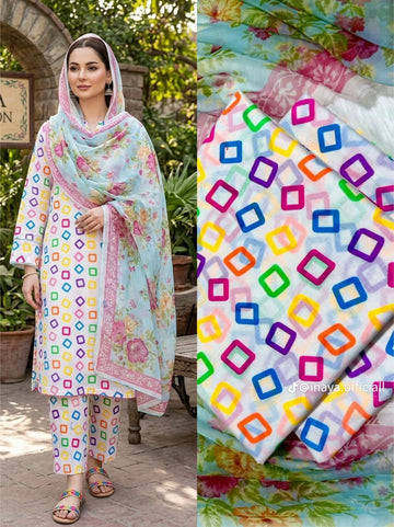 LV- 49 Pure Lawn 3 Piece