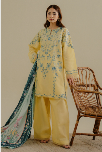 yellow - Embroidered Lawn 3 Piece
